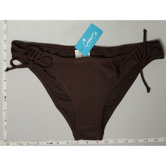 NWT California Waves Foward Side Deco Tie Brown bikini bottom - Picture 4 of 7